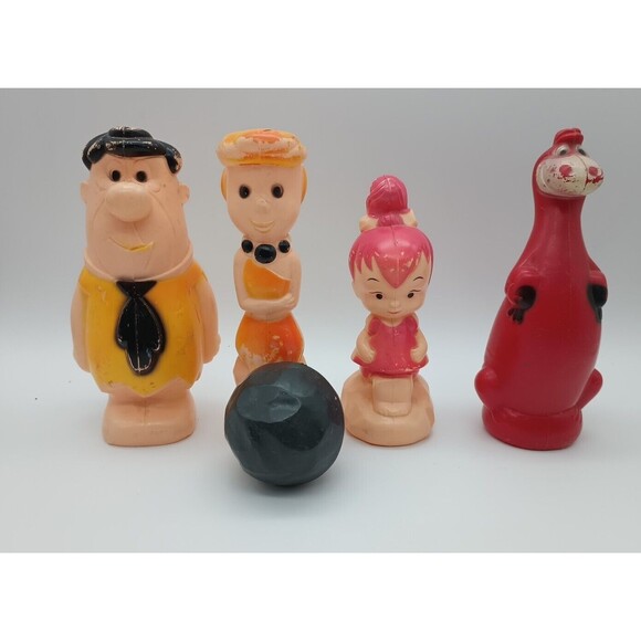 Vtg Flintstones Transogram Pitch N Bowl  Feed Wilma Dino Pebbles - Picture 1 of 11